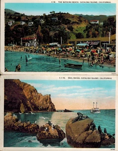 2 Catalina Island California Postcards: Bathing Beach, Seal Rocks - Unposted - Picture 1 of 2