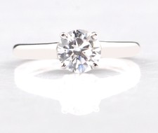 2.10 Carat Solid 14KT White Gold Awesome Round Cut Solitaire Engagement Ring 