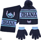 Disney Lilo and Stitch Hat, Scarf and Gloves Set Winter Disney Kids Gift Onesize