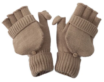 Guantes abatibles convertibles de invierno con solapa tejida sin dedos Foto 1 de 3