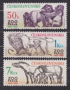 CZECHOSLOVAKIA 1981 SC#2380/82 MNH** set, Prague Zoo, 50th Anniv. - Bild 1 von 1