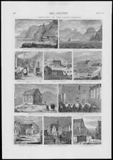 1874 - Antique Print DENMARK Faroe Islands Waagoe Busdalefos Jensegjorde   (257)