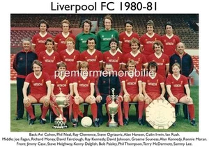 LIVERPOOL FC 1980 - 1981 BOB PAISLEY KENNY DALGLISH JOE FAGAN IAN RUSH A4 PRINT - Picture 1 of 1