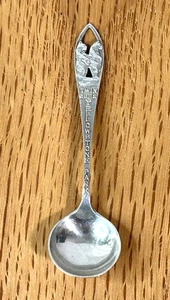 Vtg Sterling Silver Salter Spoon Twin Bear Cubs Yellowstone Park Souvenir 2-3/8" - Picture 1 of 10
