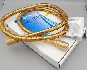 Manguera de ducha de metal chapada en oro MX de 1,5 m - Imagen 1 de 4