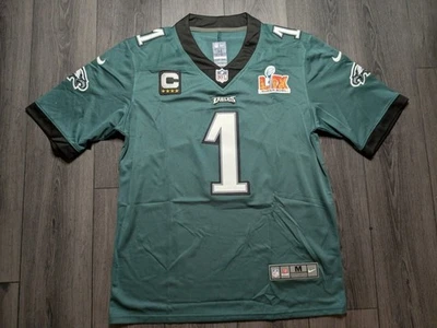 NFL Jalen Hurts #1 Philadelphia Eagles 2025 Bowl Patch Men's Jersey Medium