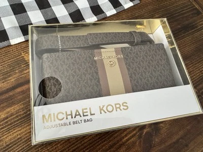 NEW in Box!! Michael Kors Brown Signature Adjustable Belt Bag. L/XL - Image 1 of 4