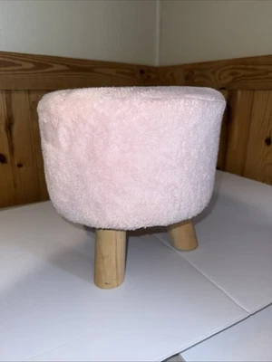 "Reposapiés pequeño tapizado de piel de 10"" rosa" Foto 1 de 3