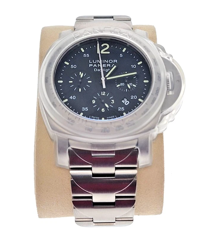 Panerai Luminor Daylight PAM 00236 44mm Steel Chronograph Black Dial Bracelet - Image 1 of 4