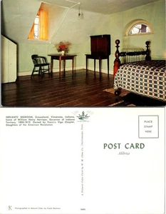 Postcard Servants Bedroom Indiana Home 1800s - Picture 1 of 1
