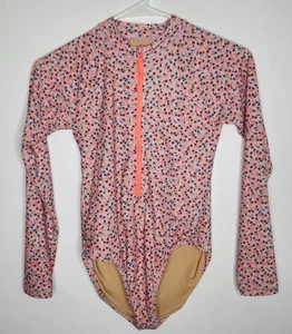 Crewcuts Swimsuit Girls 12 Cherry Print Long Sleeve One Piece UPF 50 Rashguard - Picture 1 of 6