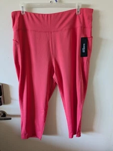 bebe Sport Plus Size 3x Coral/Pink Capri Yoga/Exercise Leggings - Picture 1 of 3