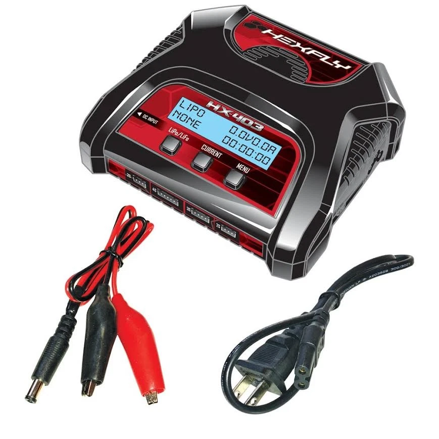 Redcat Racing HX-403 Hexfly LiPo LiFe Battery Charger Dual Port 2S, 3S, 4S AC/DC - Image 1 of 1