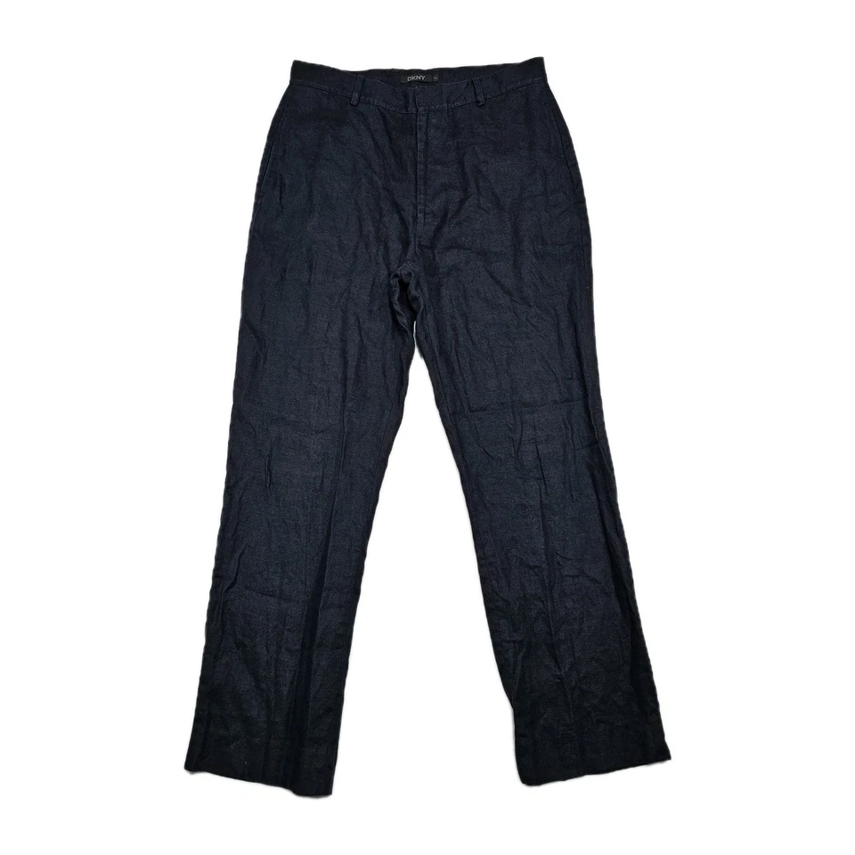 Vtg DKNY 100% Linen Pants Mens 32x29 Navy Blue Trousers Woven Straight Fit - Image 1 of 4