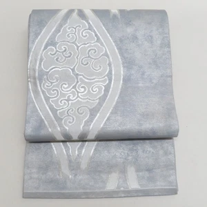 Kimono giapponese Fukuro Obi seta modello Kumo Tatewaku argento 173,2 pollici donna - Foto 1 di 13