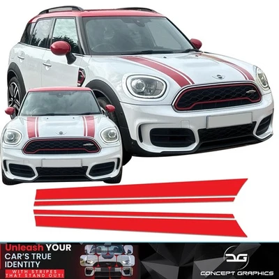 Strisce cofano rilascio aria vinile misura esatta Mini F60 Countryman Cooper S JCW All4 - Immagine 1 di 4