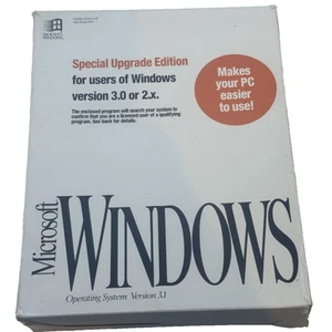 Microsoft Windows 3.1 Upgrade 5,25" Festplatten komplett in Box Vintage CIB getestet - Bild 1 von 4