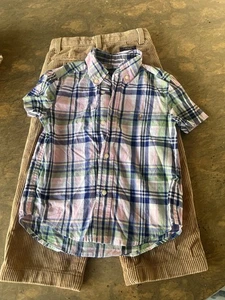 Ralph Lauren Polo 3T Kleinkind Jungen Cord Hose und Hemd Set 100% Baumwolle - Bild 1 von 10
