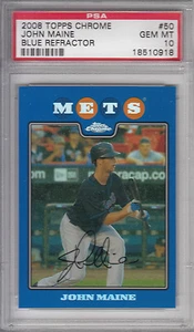 2008 Topps Chrome 50 John Maine - Blue Refractor PSA 10 - Bild 1 von 1