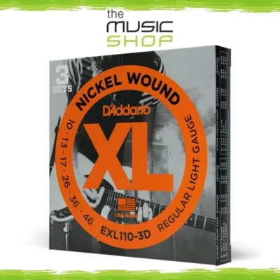 3 Pack, D'Addario XL 10-46 Regular Light Electric Guitar Strings - EXL110-3D - Image 1 of 4