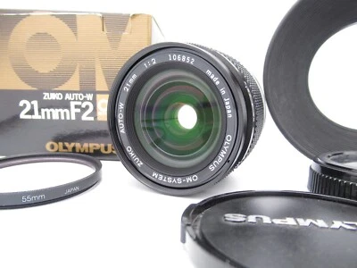 【TOP MINT】  [w/ Hood Box]  [Late model] Olympus OM System Zuiko Auto-W 21mm F/2 - Image 1 of 4