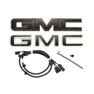 2022-2025 GMC Sierra Front Illuminated Emblem in Black GM OEM NEW 85018667 - Picture 1 of 7