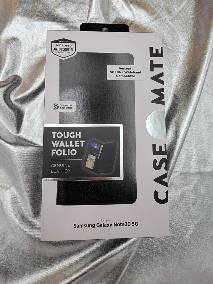 Funda tipo billetera tipo folio de cuero genuino Casemate para Samsung Note 10 y Note 20 - negra Foto 1 de 1