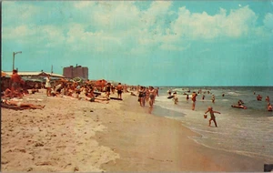 Postal Virginia Beach Virginia Beach Vista Playa Cromo Matasellado 1972 - Imagen 1 de 2