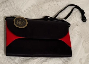 La Regale vintage black & Red Satin evening bag/clutch NOS - Picture 1 of 7