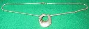 CIANI sterling + 14 K gold modernist pendant necklace, snake chain - Picture 1 of 4