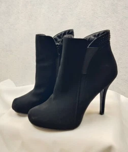 ANDIAMO High Heel Covered Toe Ankle Bootie Women's Size 9 US Black With Bling - Picture 1 of 12