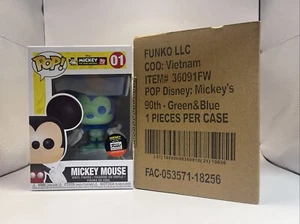 Funko Pop Topolino 01 Blu Verde 90 anni Disney Funko Shop Limited con selezionatore - Foto 1 di 11