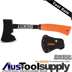 ESTWING 14" CAMPERS AXE ORANGE SHOCK REDUCTION GRIP BLACK FINISH EO-25A - Picture 1 of 2