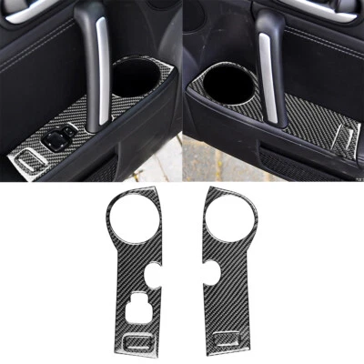 4Pcs Carbon Fiber Door Armrest Panel Cover Trim For Mazda MX-5 Miata 2009-2015 - Image 1 of 4
