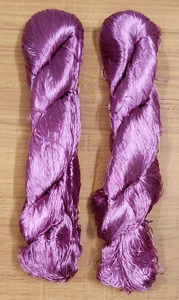 2 Thread Yarn Lace Skeins Knitting Work Reel Silk Fabric 230gm Woven Sari - Picture 1 of 2