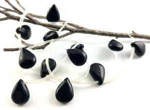 Blackstone Perlen Tropfen schwarz 10x14mm 12 Stück SERAJOSY  - Bild 1 von 1