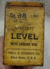 Vintage - STARRETT - 12 inch Machinists LEVEL - #98 - wORIG Wood Dovetailed BOX