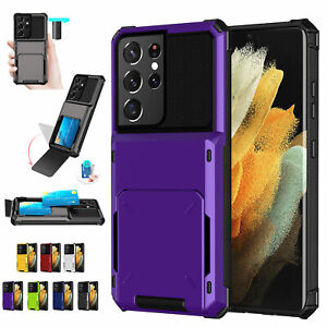 Case For Samsung S23 S22 S21 Note20 S20FE S8 Shockproof Card Wallet Holder Cover