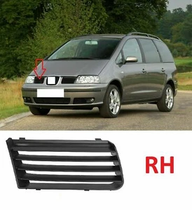 Für SEAT ALHAMBRA 7M 00-2010 Stoßstange Oben Grill Blende Gitter Rechts Schwarz - Bild 1 von 7