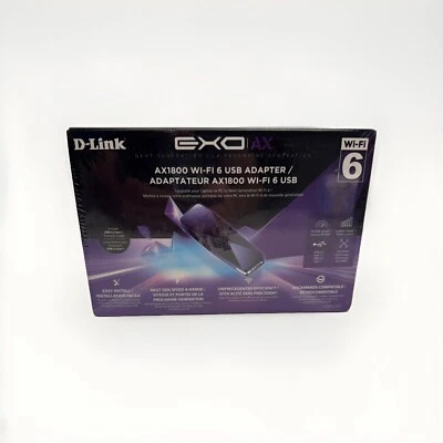 Adaptador D-Link WiFi 6 AX1800 USB USB 3.0 Doble Banda Largo Alcance Inalámbrico Sellado Foto 1 de 4