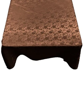 Square Tablecloth Roses Jacquard Satin (58" Inches) - Picture 1 of 41
