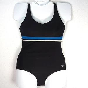 SPEEDO Costume da bagno donna L nero a righe unico pezzo - Foto 1 di 8