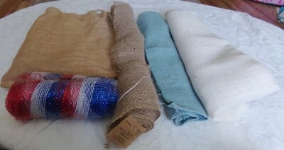 Lot of Burlap Lengths Items for Craft Projects Different Colors VGC - Image 1 of 4