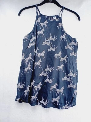 Old Navy Tank Top Womens Small Petite Black Zebra Print Racer Back Pullover - Image 1 of 4