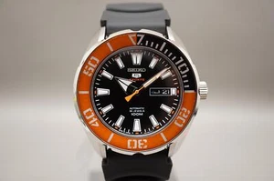 New Seiko 5 Sports SRPC59J1 4R36 Black Orange 100M Automatic Watch Japan Made - Picture 1 of 16