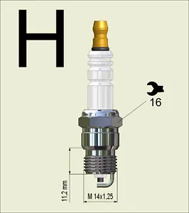4 pieces 150 141 010 Nology Silver Spark Plug M14x1.25-0.46" reach, 5/8" Hex - Picture 1 of 4