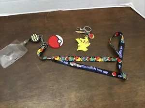 Pokémon 2016 Keychain & Lanyard Pikachu Ball Gotta Catch ‘Em All Lightning Bolt - Picture 1 of 15