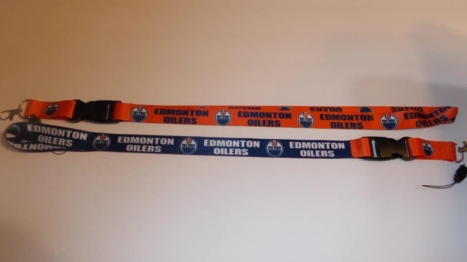 Dos cordones de engrasadores Edmonton NHL impresos en ambos lados 25" envío gratuito. Foto 1 de 1