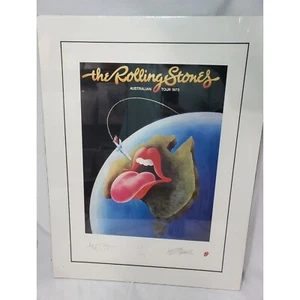 The Rolling Stones Australia 73 Tour Print Lithograph ES 5000 Signed COA - Picture 1 of 15