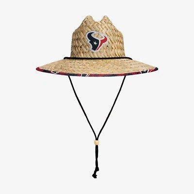 Houston Texans FOCO Team LOGO Floral Straw Hat Sun Cap - Image 1 of 2